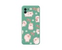 Funda Silicona Líquida Verde para Samsung Galaxy A03 diseño Cerdos Dibujos