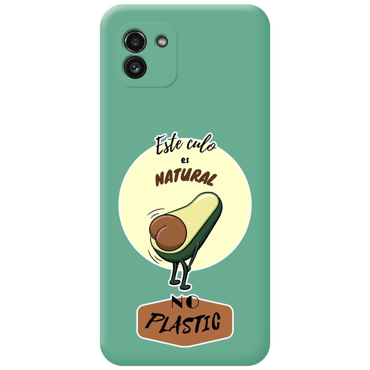 Funda Silicona Líquida Verde para Samsung Galaxy A03 diseño Culo Natural Dibujos