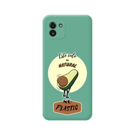 Funda Silicona Líquida Verde para Samsung Galaxy A03 diseño Culo Natural Dibujos