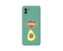 Funda Silicona Líquida Verde para Samsung Galaxy A03 diseño Vegan Life Dibujos