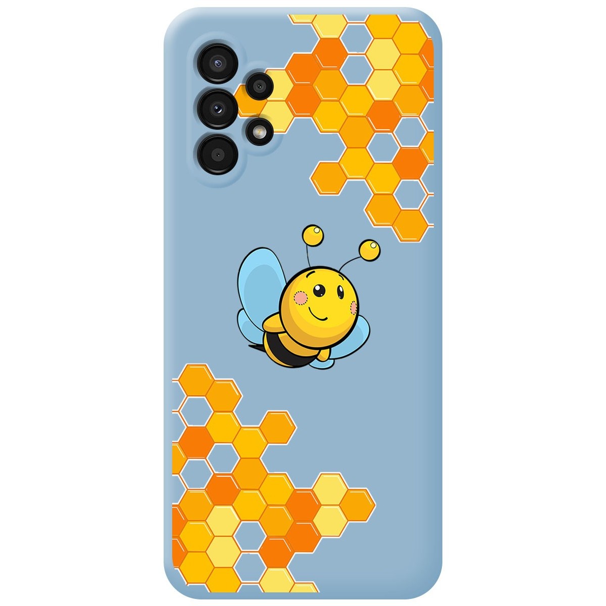 Funda Silicona Líquida Azul para Samsung Galaxy A13 4G diseño Abeja Dibujos