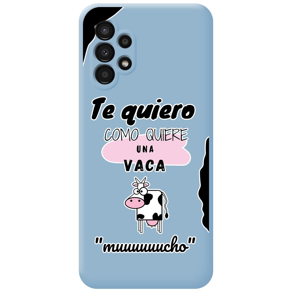 Funda Silicona Líquida Azul para Samsung Galaxy A13 4G diseño Vaca Dibujos