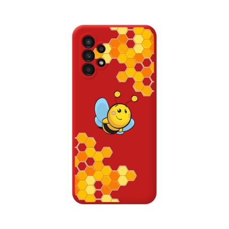 Funda Silicona Líquida Roja para Samsung Galaxy A13 4G diseño Abeja Dibujos
