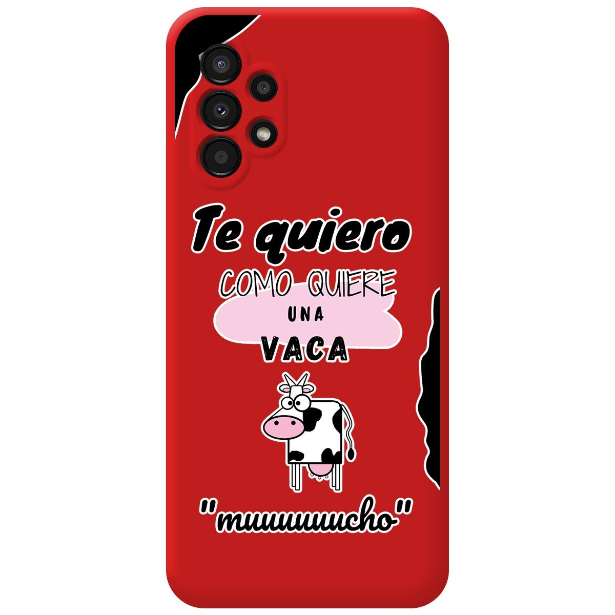 Funda Silicona Líquida Roja para Samsung Galaxy A13 4G diseño Vaca Dibujos