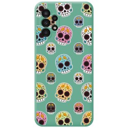 Funda Silicona Líquida Verde para Samsung Galaxy A13 4G diseño Catrina Dibujos