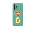 Funda Silicona Líquida Verde para Samsung Galaxy A13 4G diseño Vegan Life Dibujos