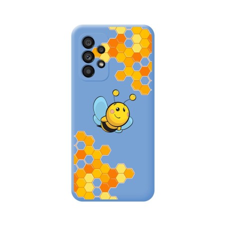 Funda Silicona Líquida Azul para Samsung Galaxy A53 5G diseño Abeja Dibujos