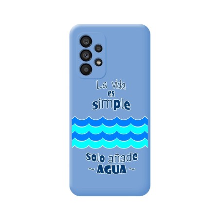 Funda Silicona Líquida Azul para Samsung Galaxy A53 5G diseño Agua Dibujos