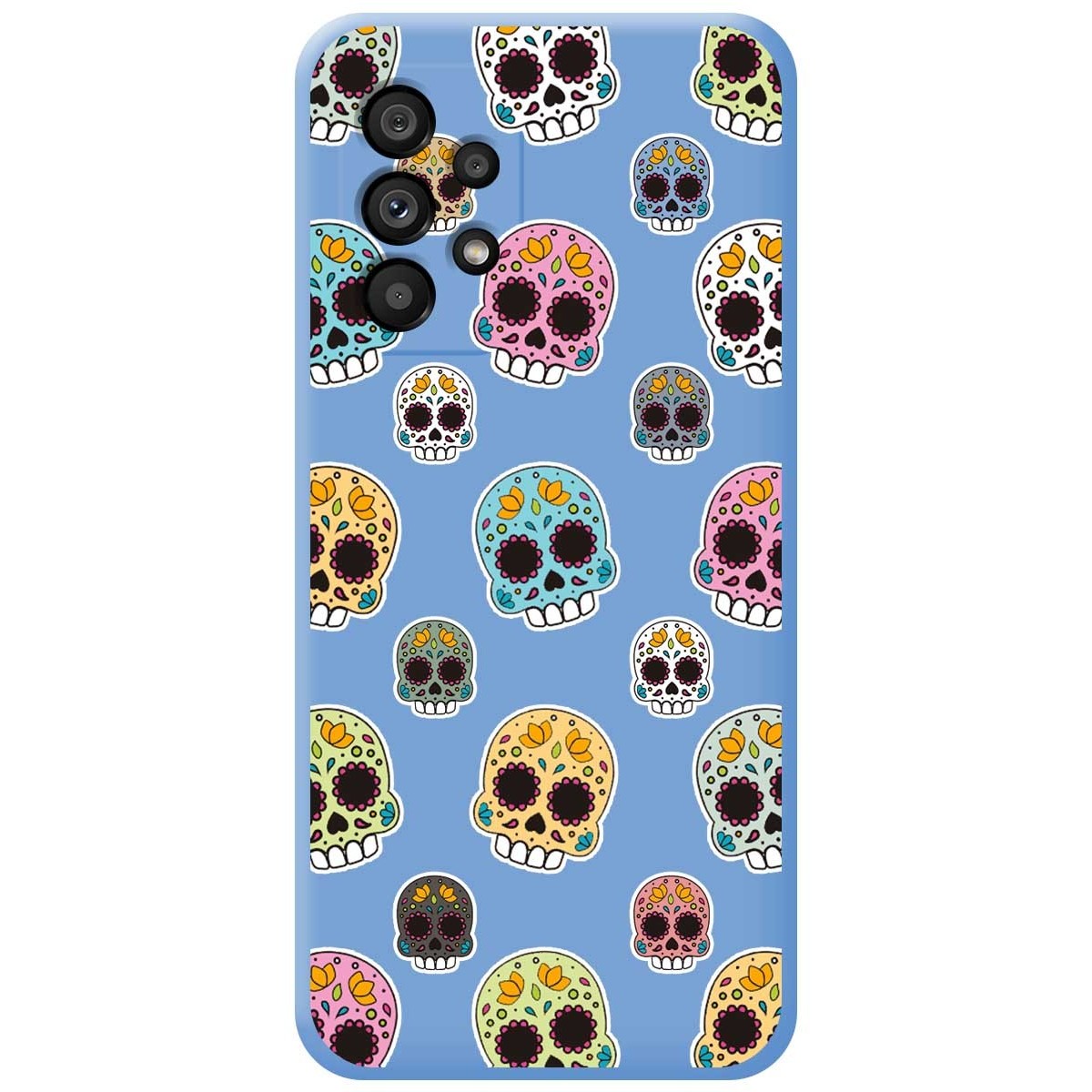 Funda Silicona Líquida Azul para Samsung Galaxy A53 5G diseño Catrina Dibujos