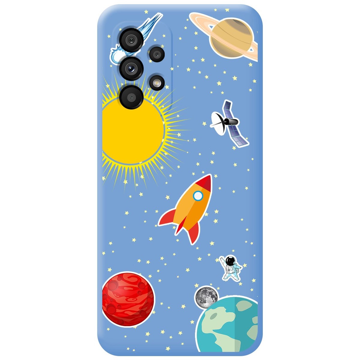 Funda Silicona Líquida Azul para Samsung Galaxy A53 5G diseño Espacio Dibujos