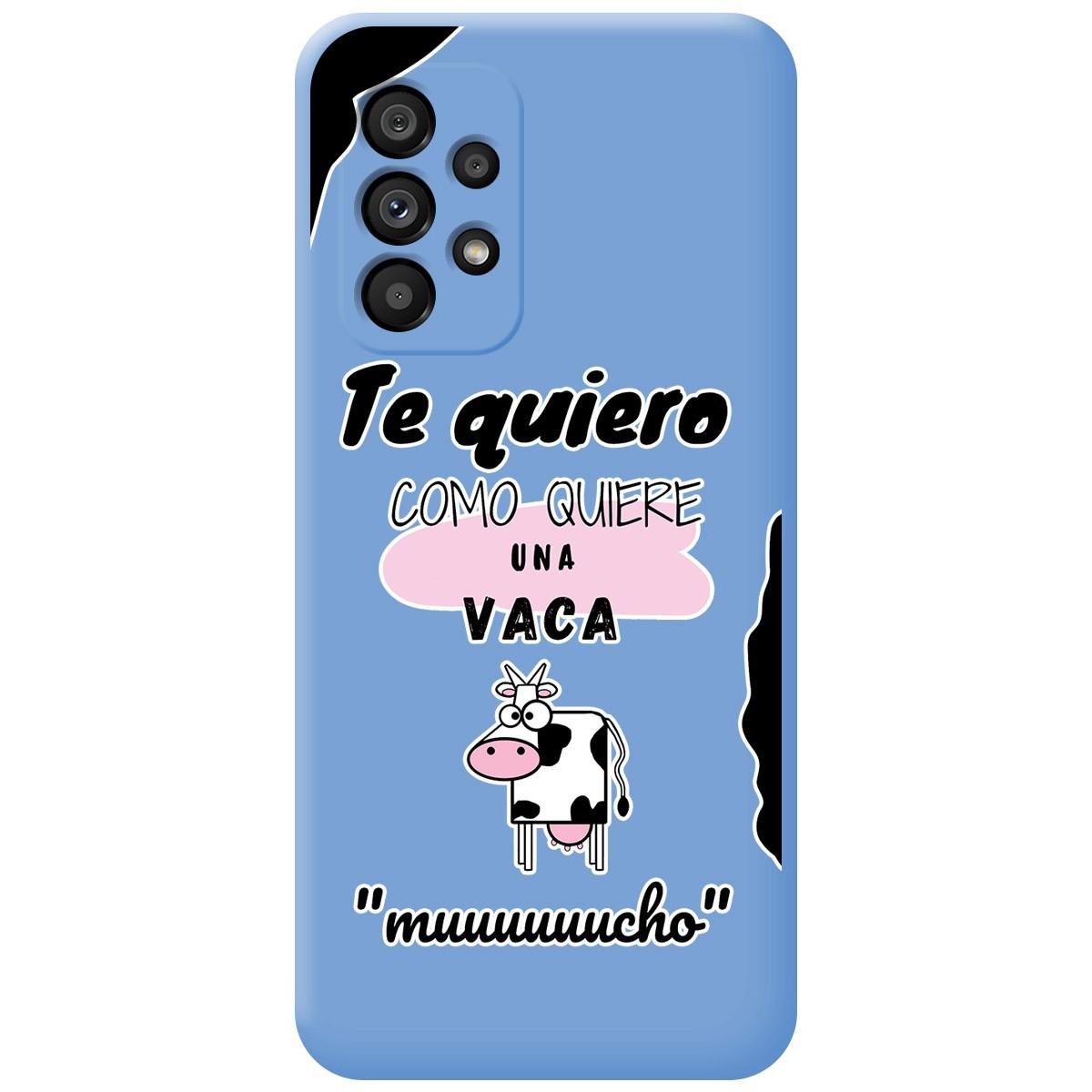Funda Silicona Líquida Azul para Samsung Galaxy A53 5G diseño Vaca Dibujos