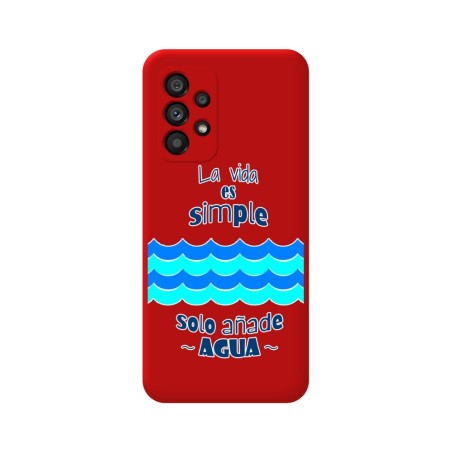 Funda Silicona Líquida Roja para Samsung Galaxy A53 5G diseño Agua Dibujos