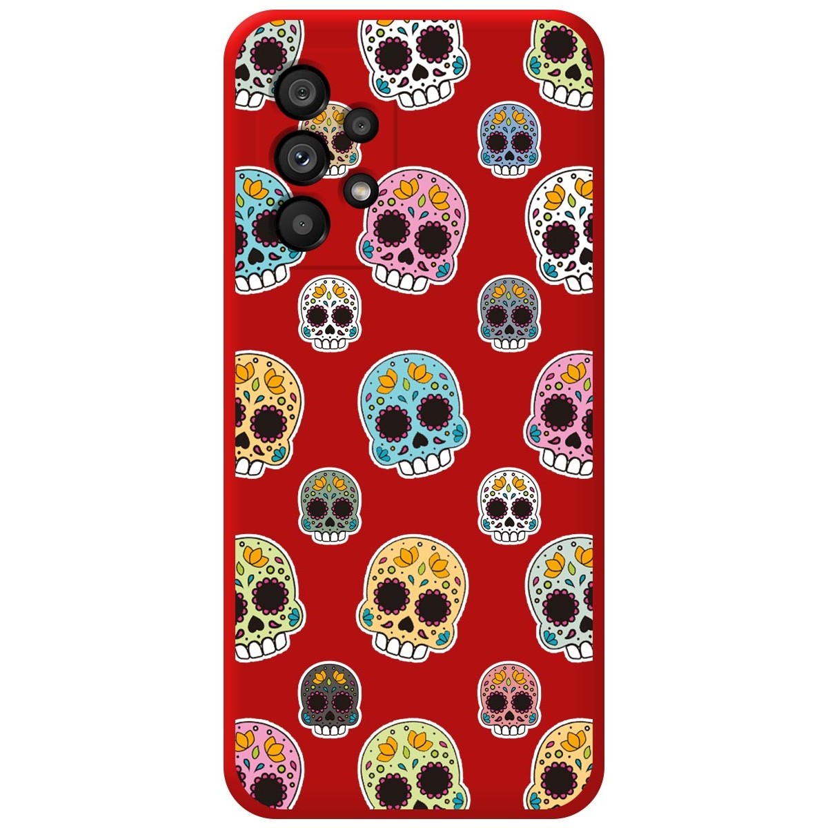 Funda Silicona Líquida Roja para Samsung Galaxy A53 5G diseño Catrina Dibujos
