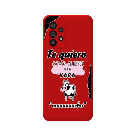 Funda Silicona Líquida Roja para Samsung Galaxy A53 5G diseño Vaca Dibujos