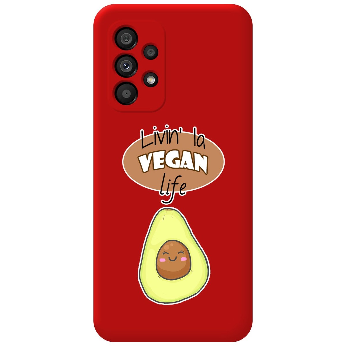 Funda Silicona Líquida Roja para Samsung Galaxy A53 5G diseño Vegan Life Dibujos