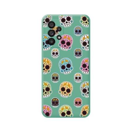 Funda Silicona Líquida Verde para Samsung Galaxy A53 5G diseño Catrina Dibujos