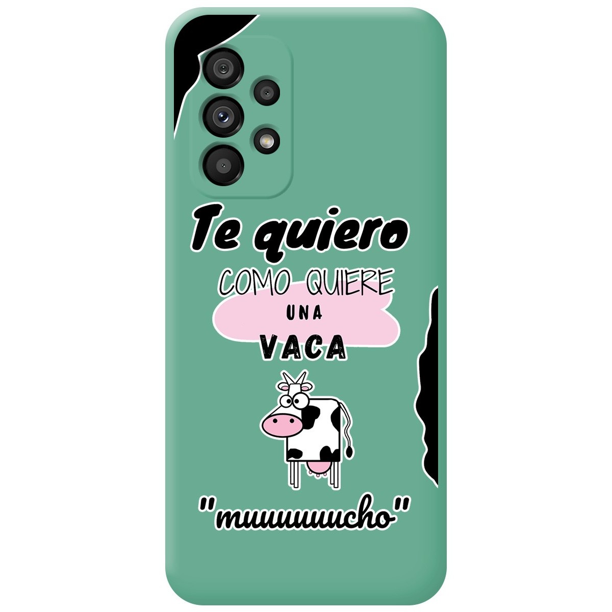Funda Silicona Líquida Verde para Samsung Galaxy A53 5G diseño Vaca Dibujos