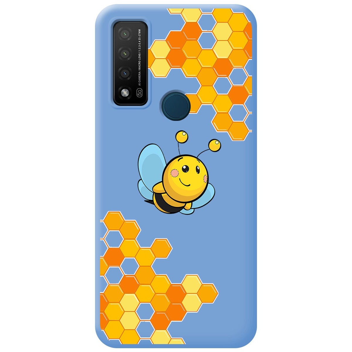 Funda Silicona Líquida Azul para TCL 20 R 5G diseño Abeja Dibujos