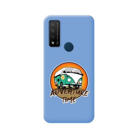 Funda Silicona Líquida Azul para TCL 20 R 5G diseño Adventure Time Dibujos