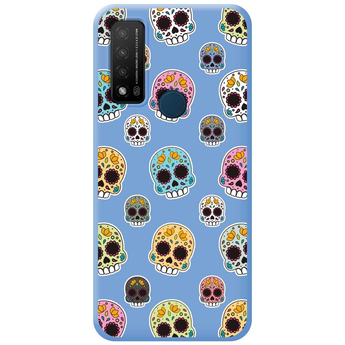 Funda Silicona Líquida Azul para TCL 20 R 5G diseño Catrina Dibujos
