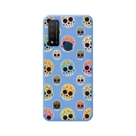 Funda Silicona Líquida Azul para TCL 20 R 5G diseño Catrina Dibujos