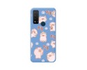Funda Silicona Líquida Azul para TCL 20 R 5G diseño Cerdos Dibujos