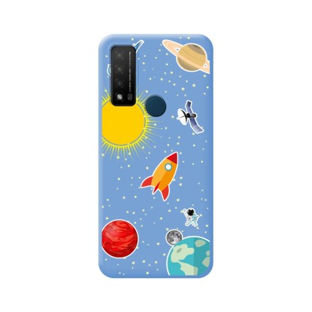 Funda Silicona Líquida Azul para TCL 20 R 5G diseño Espacio Dibujos