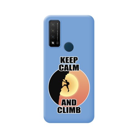 Funda Silicona Líquida Azul para TCL 20 R 5G diseño Hombre Escalada Dibujos