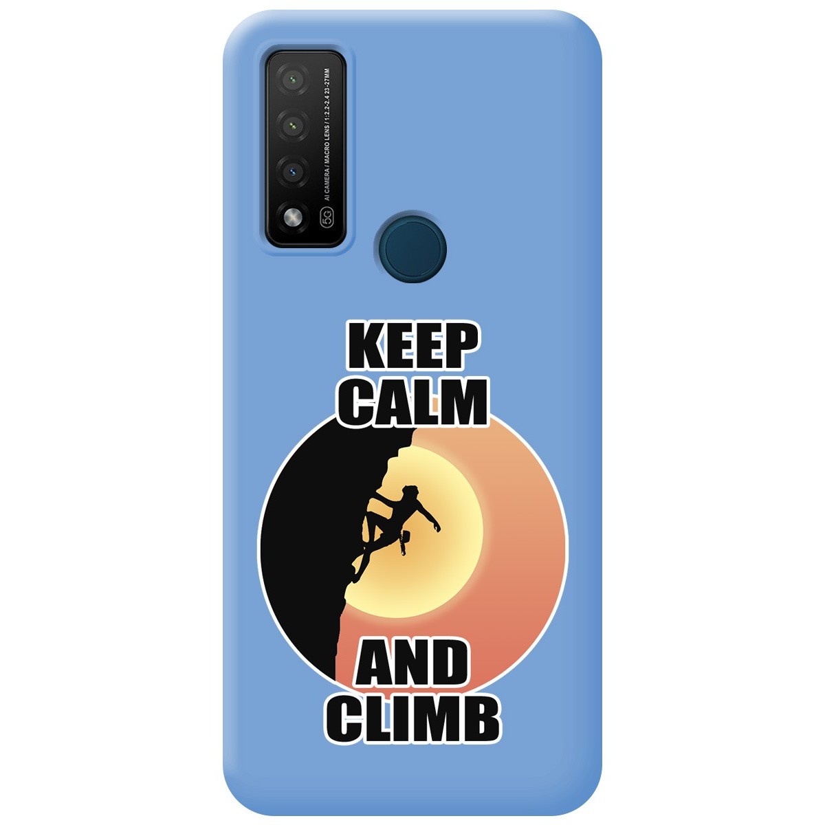 Funda Silicona Líquida Azul para TCL 20 R 5G diseño Mujer Escalada Dibujos