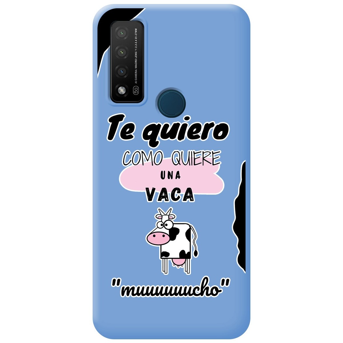 Funda Silicona Líquida Azul para TCL 20 R 5G diseño Vaca Dibujos