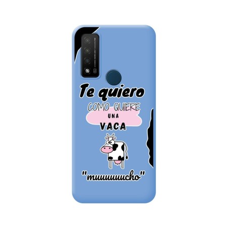 Funda Silicona Líquida Azul para TCL 20 R 5G diseño Vaca Dibujos