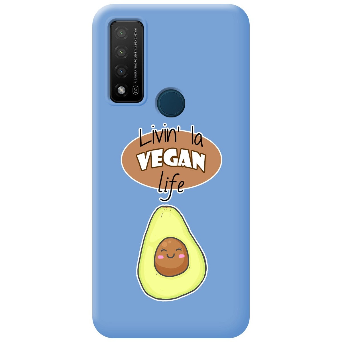 Funda Silicona Líquida Azul para TCL 20 R 5G diseño Vegan Life Dibujos