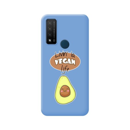 Funda Silicona Líquida Azul para TCL 20 R 5G diseño Vegan Life Dibujos