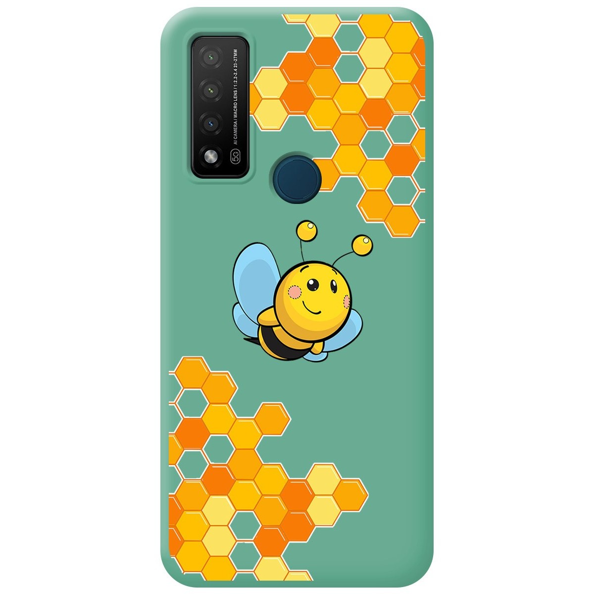 Funda Silicona Líquida Verde para TCL 20 R 5G diseño Abeja Dibujos