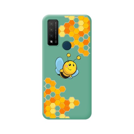 Funda Silicona Líquida Verde para TCL 20 R 5G diseño Abeja Dibujos