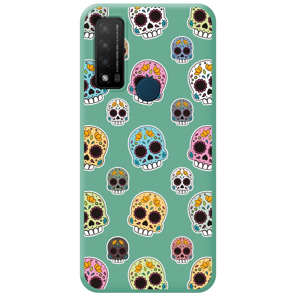 Funda Silicona Líquida Verde para TCL 20 R 5G diseño Catrina Dibujos