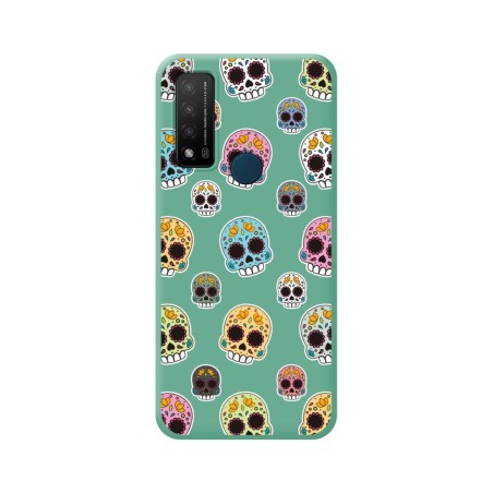 Funda Silicona Líquida Verde para TCL 20 R 5G diseño Catrina Dibujos