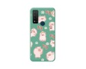Funda Silicona Líquida Verde para TCL 20 R 5G diseño Cerdos Dibujos