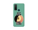 Funda Silicona Líquida Verde para TCL 20 R 5G diseño Hombre Escalada Dibujos