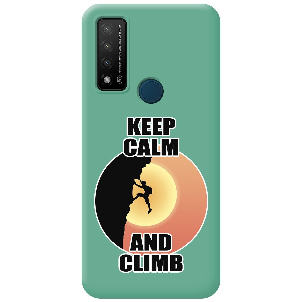 Funda Silicona Líquida Verde para TCL 20 R 5G diseño Hombre Escalada Dibujos