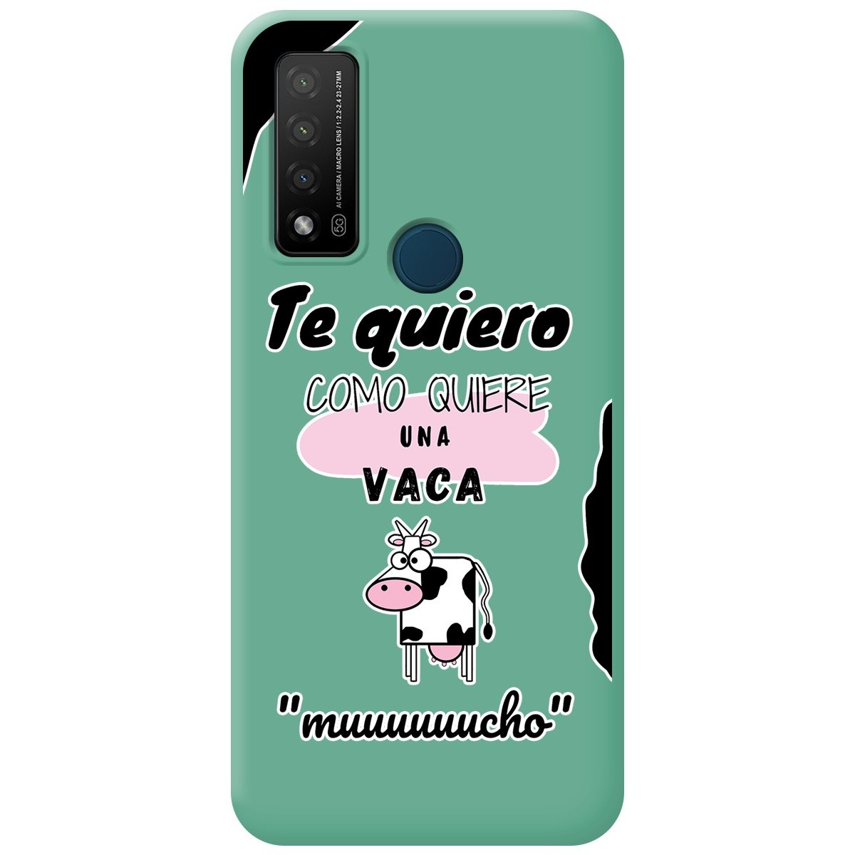 Funda Silicona Líquida Verde para TCL 20 R 5G diseño Vaca Dibujos