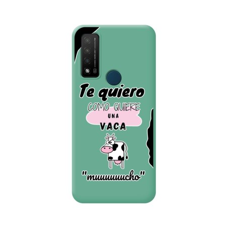 Funda Silicona Líquida Verde para TCL 20 R 5G diseño Vaca Dibujos