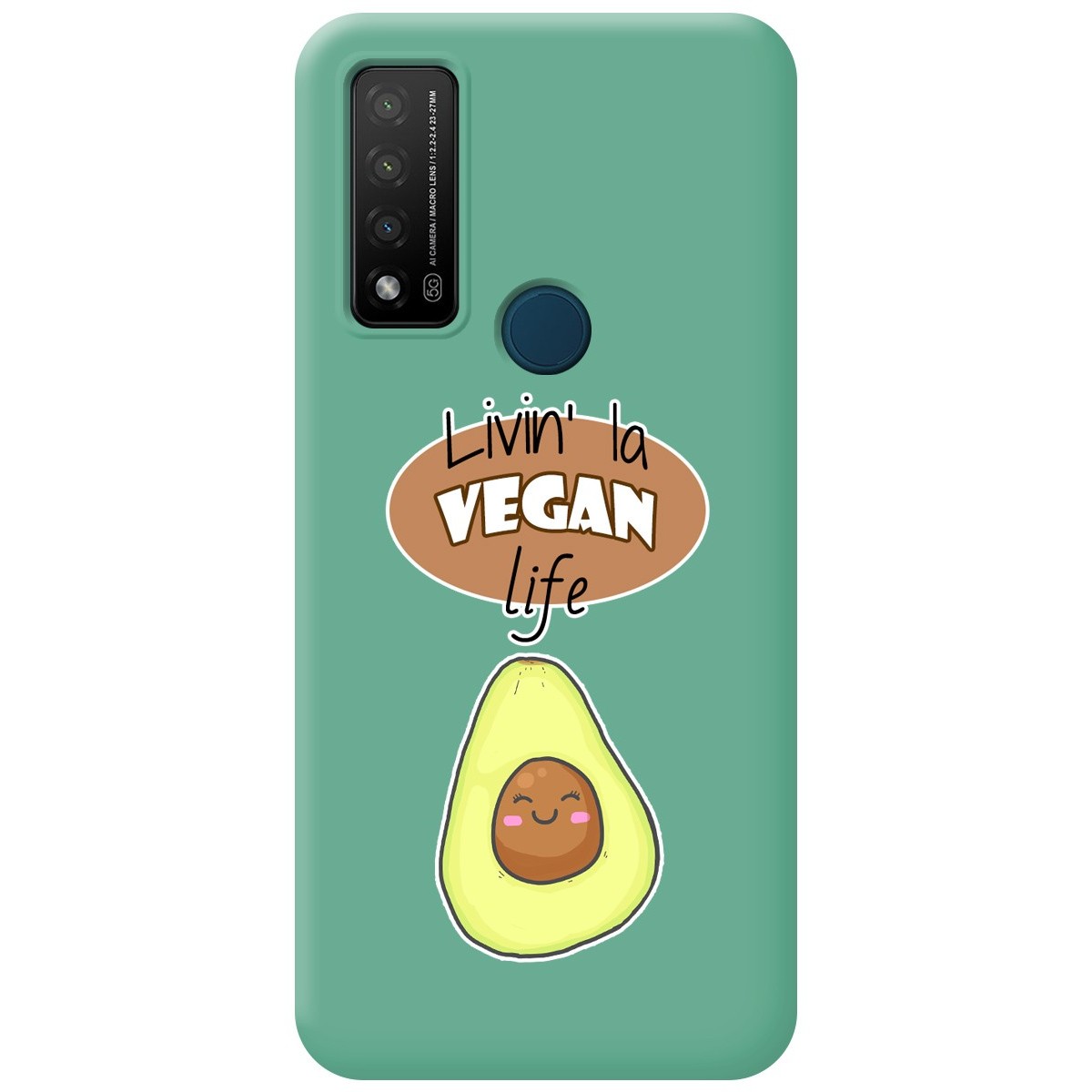 Funda Silicona Líquida Verde para TCL 20 R 5G diseño Vegan Life Dibujos