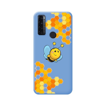 Funda Silicona Líquida Azul para TCL 20 SE diseño Abeja Dibujos