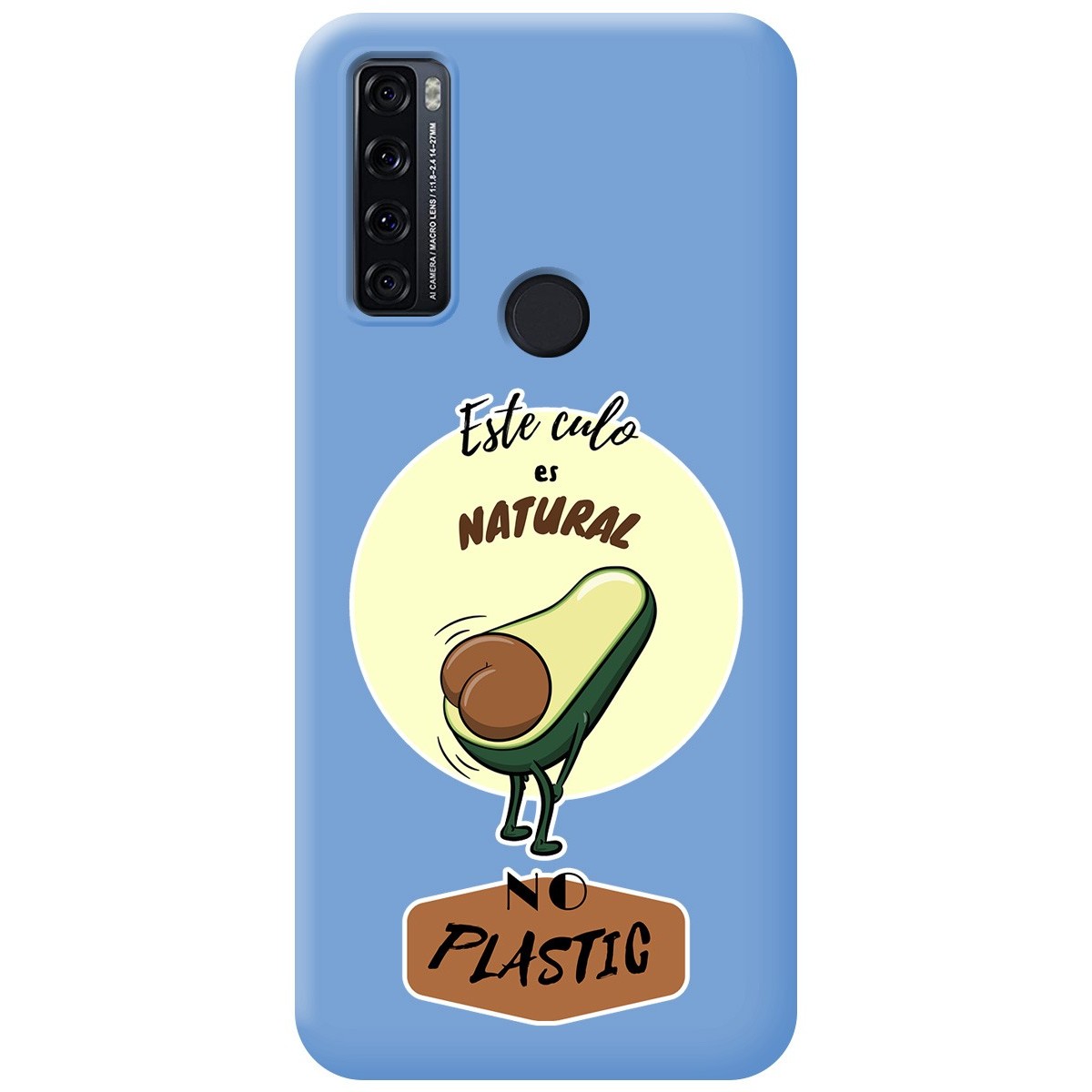 Funda Silicona Líquida Azul para TCL 20 SE diseño Culo Natural Dibujos