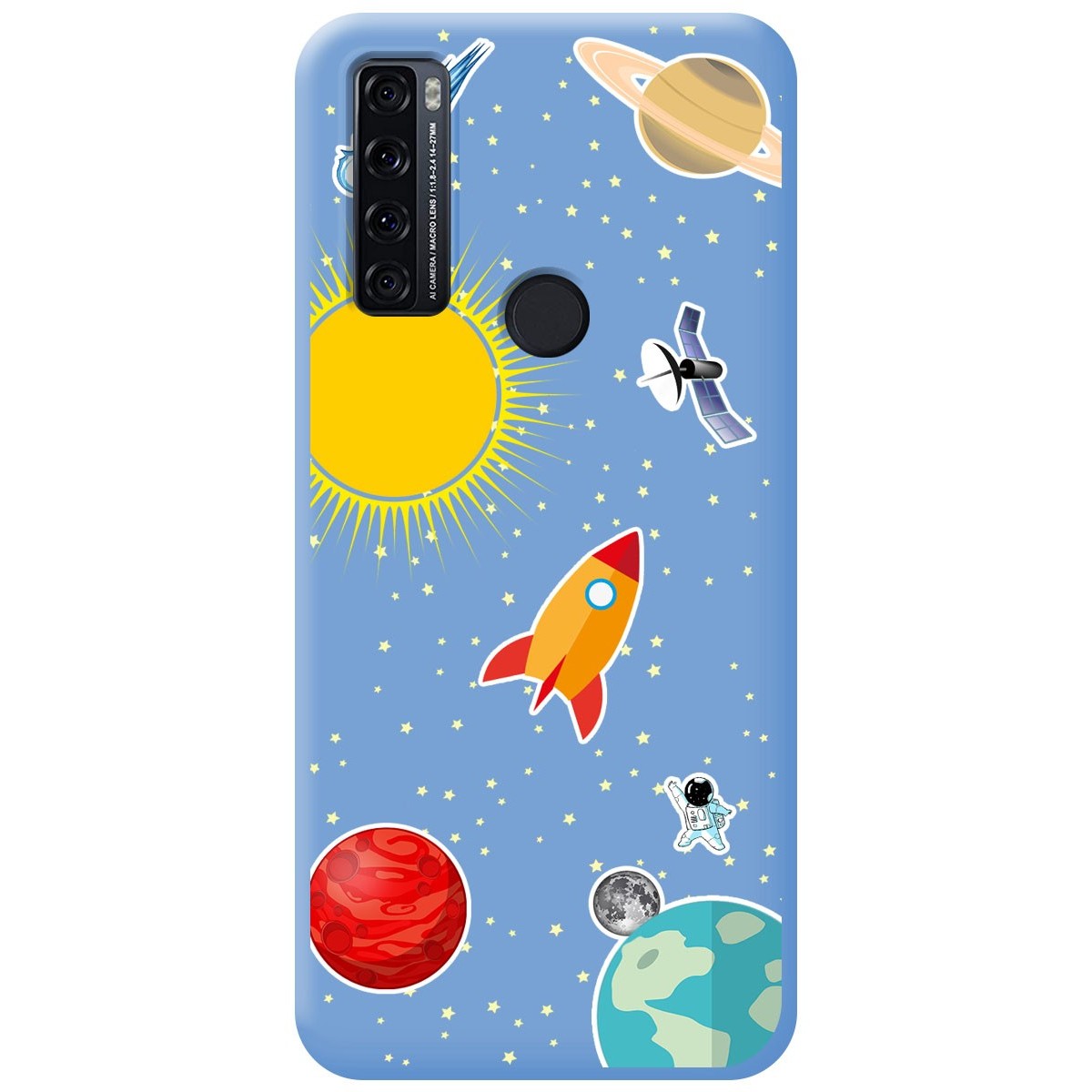 Funda Silicona Líquida Azul para TCL 20 SE diseño Espacio Dibujos