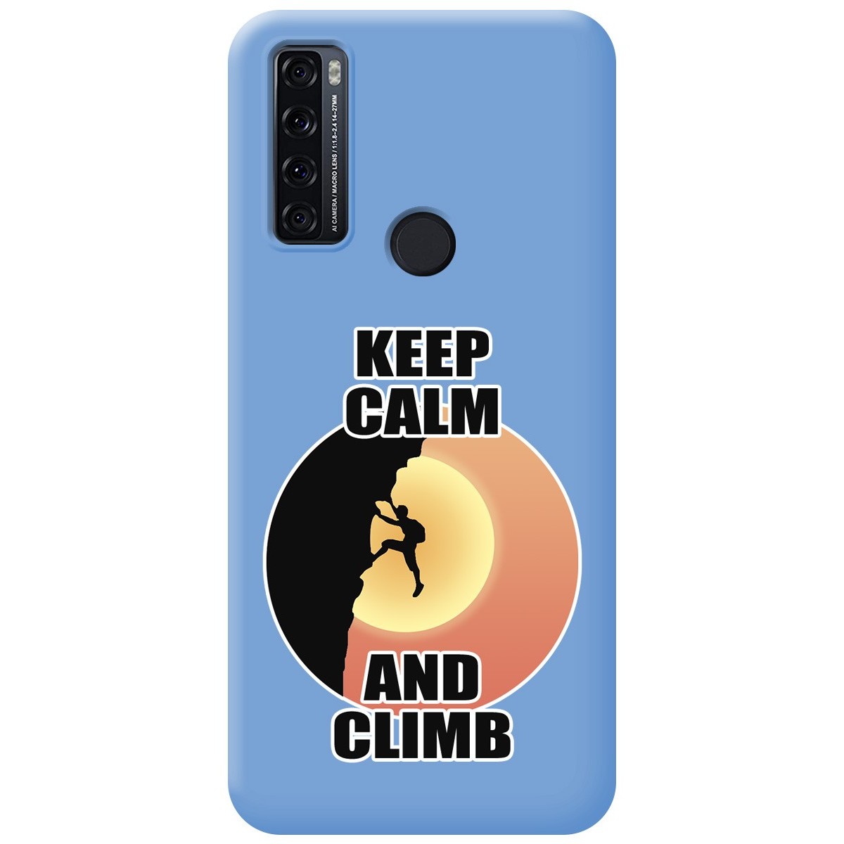 Funda Silicona Líquida Azul para TCL 20 SE diseño Hombre Escalada Dibujos