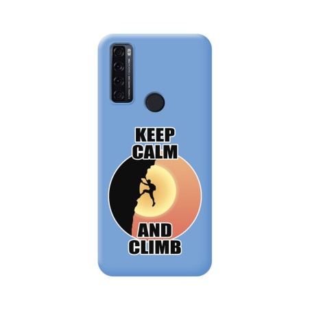 Funda Silicona Líquida Azul para TCL 20 SE diseño Hombre Escalada Dibujos