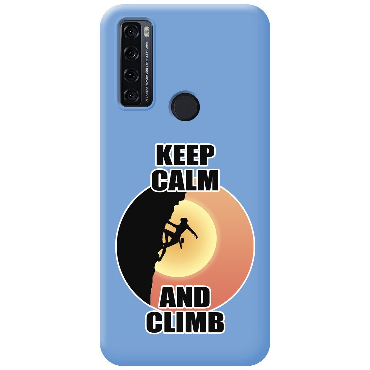 Funda Silicona Líquida Azul para TCL 20 SE diseño Mujer Escalada Dibujos