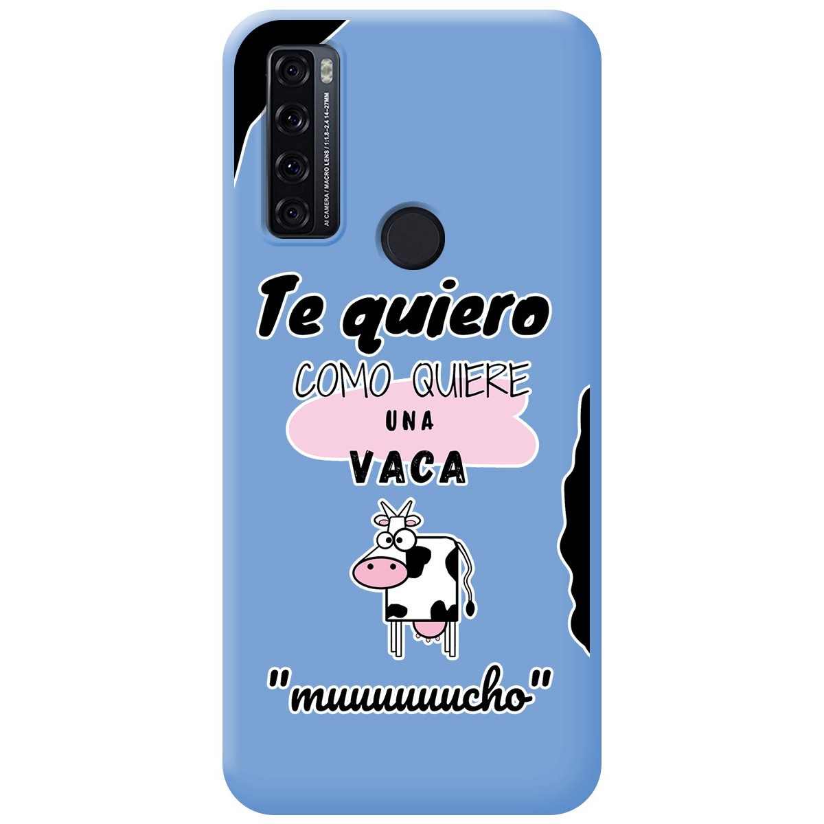 Funda Silicona Líquida Azul para TCL 20 SE diseño Vaca Dibujos